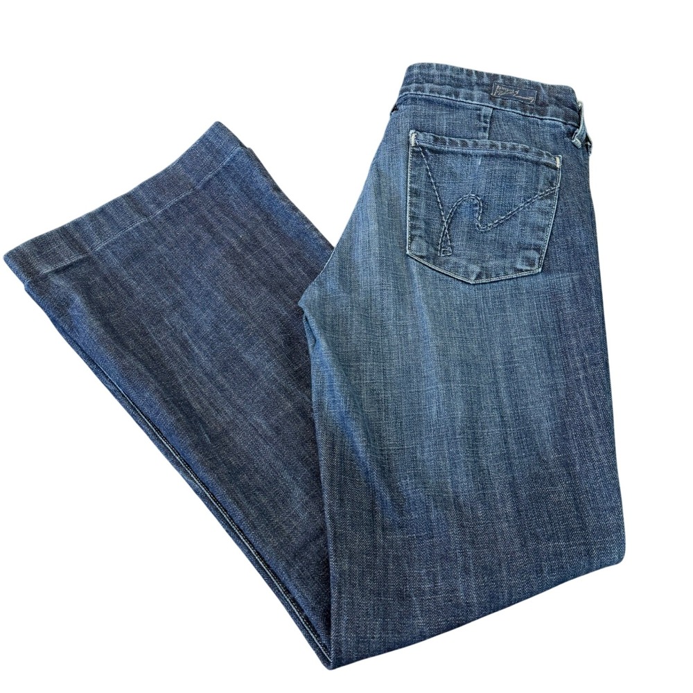 Citizens of Humanity Womens Faye 003 Low Waist Full Leg Stretch Jeans Flare